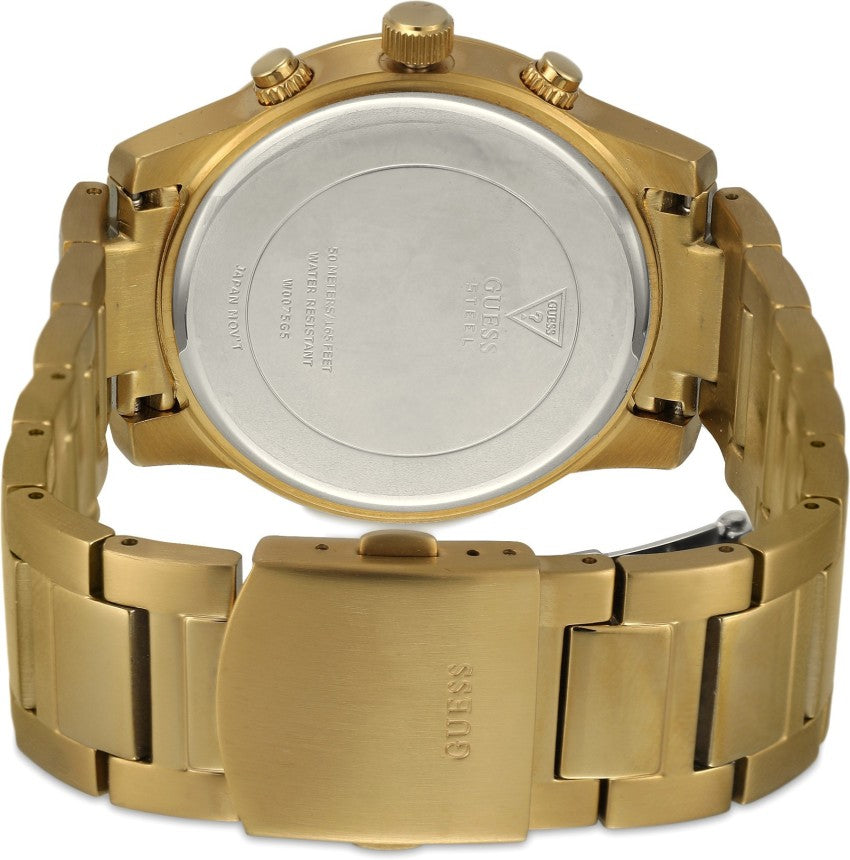  Shop Authentic Guess Analog Chronograph Gold Dial Gold Steel Strap Watch for Men - W0075G5 - Luxxuri