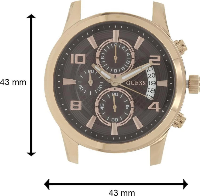  Shop Authentic Guess Exec Chronograph Brown Dial Brown Leather Strap Watch For Men - W0076G4 - Luxxuri