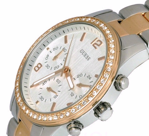  Shop Authentic Guess Mini Spectrum Quartz Silver Dial Two Tone Steel Strap Watch For Women - W0122L1 - Luxxuri