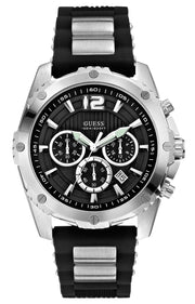  Shop Authentic Guess Intrepid Chronograph Black Dial Two Tone Steel Strap Watch for Men - W0167G1 - Luxxuri