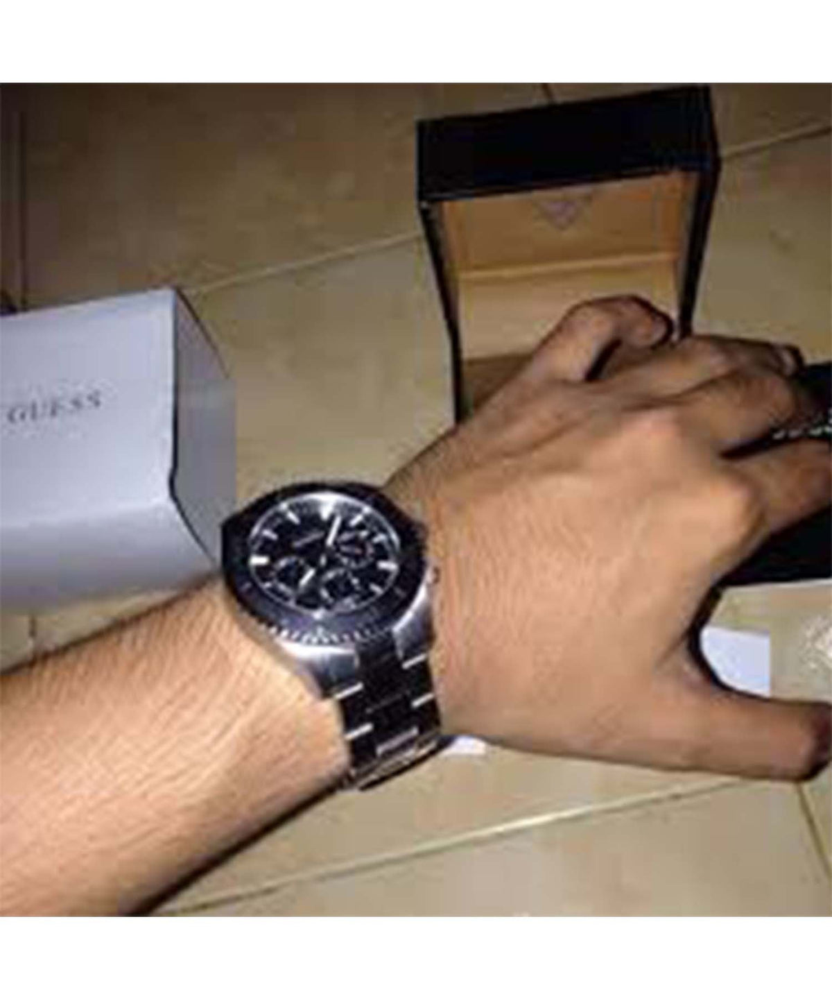  Shop Authentic Guess Chaser Chronograph Black Dial Silver Steel Strap Watch for Men - W0170G1 - Luxxuri
