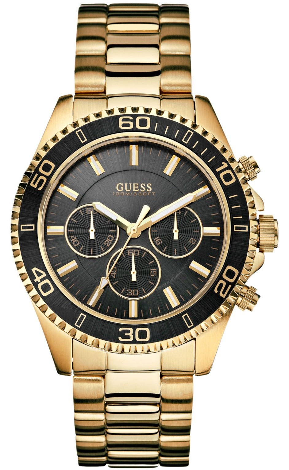  Shop Authentic Guess Chaser Chronograph Black Dial Gold Steel Strap Watch for Men - W0170G2 - Luxxuri