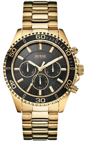  Shop Authentic Guess Chaser Chronograph Black Dial Gold Steel Strap Watch for Men - W0170G2 - Luxxuri