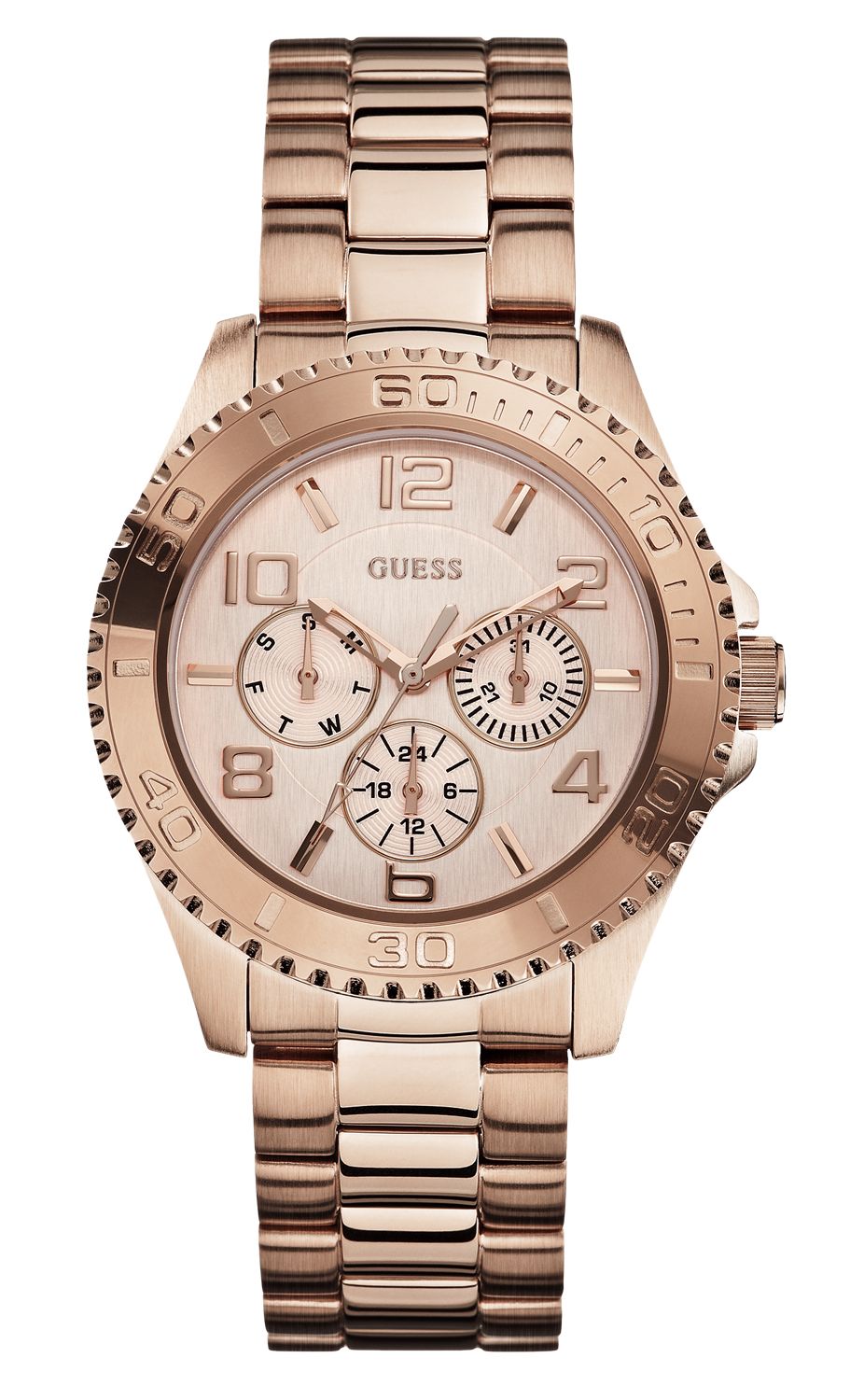  Shop Authentic Guess BFF Multifunction Rose Gold Dial Rose Gold Steel Strap Watch for Women - W0231L4 - Luxxuri