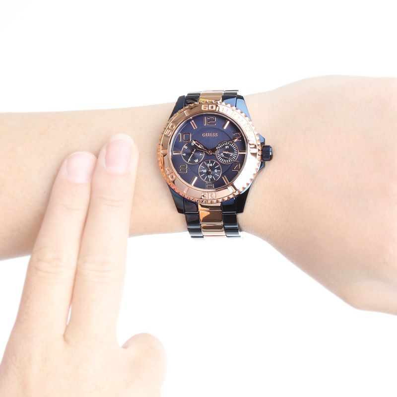  Shop Authentic Guess BFF Multifunction Blue Dial Two Tone Steel Strap Watch for Women - W0231L6 - Luxxuri