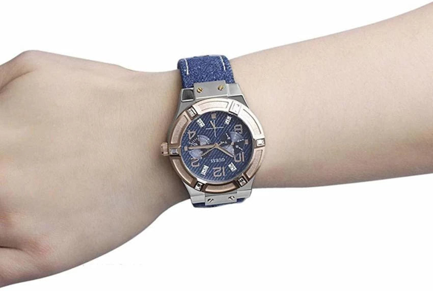  Shop Authentic Guess Jet Setter Analog Blue Dial Blue Denim Strap Watch For Women - W0289L1 - Luxxuri