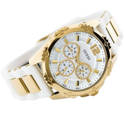  Shop Authentic Guess Intrepid White Dial Two Tone Silicone Strap Watch For Women - W0325L2 - Luxxuri
