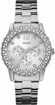  Shop Authentic Guess Dazzler Diamonds Silver Dial Silver Steel Strap Watch for Women - W0335L1 - Luxxuri