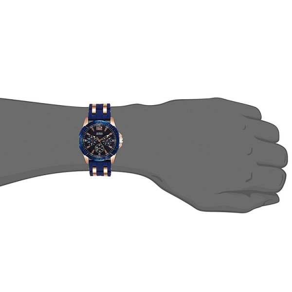  Shop Authentic Guess Oasis Blue Dial Blue & Rose Gold Stainless Steel Strap Watch For Men - W0366G4 - Luxxuri