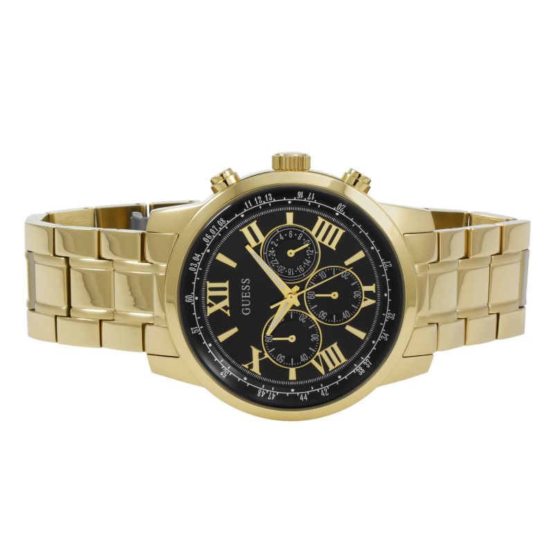  Shop Authentic Guess Horizon Chronograph Black Dial Gold Steel Strap Watch For Men - W0379G4 - Luxxuri