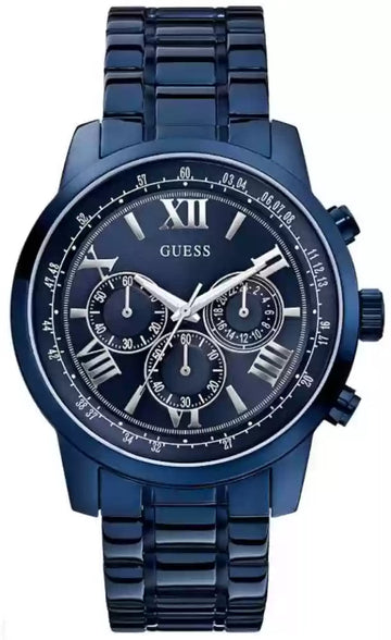  Shop Authentic Guess Horizon Chronograph Black Dial Blue Steel Strap Watch For Men - W0379G5 - Luxxuri