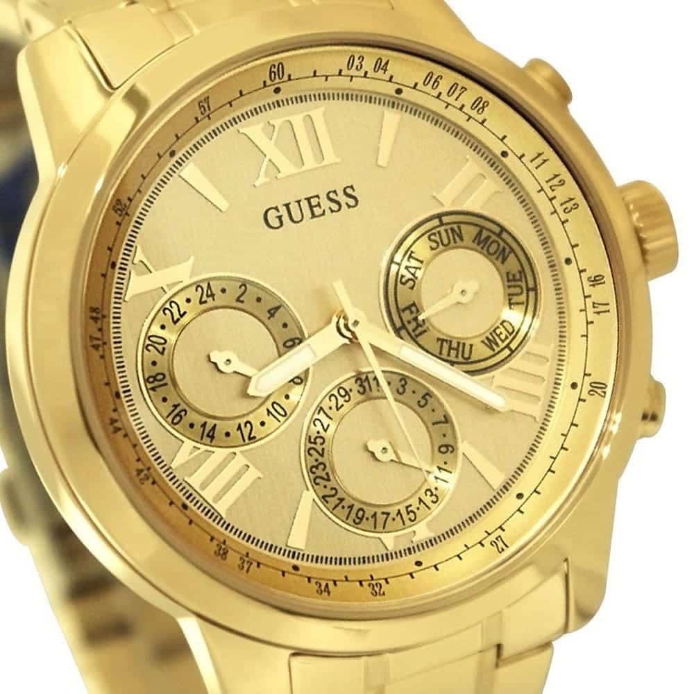  Shop Authentic Guess Mini Sunrise Quartz Gold Dial Gold Steel Strap Watch For Women - W0448L2 - Luxxuri