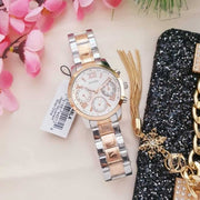 Shop Authentic Guess Mini Sunrise Analog Silver Dial Two Tone Steel Strap Watch For Women - W0448L4 - Luxxuri