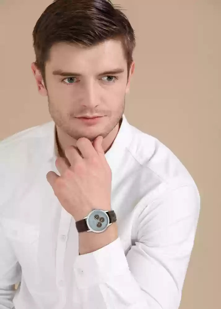  Shop Authentic Guess Wafer Analog Blue Dial Brown Leather Strap Watch For Men - W0496G2 - Luxxuri