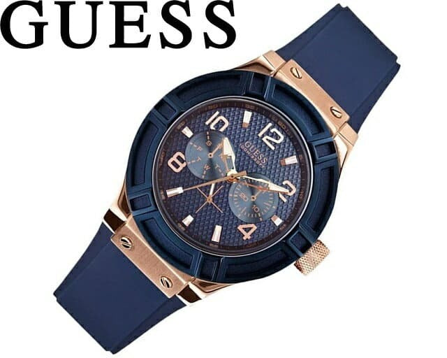  Shop Authentic Guess Jet Setter Analog Quartz Blue Dial Blue Rubber Strap Watch For Women - W0571L1 - Luxxuri