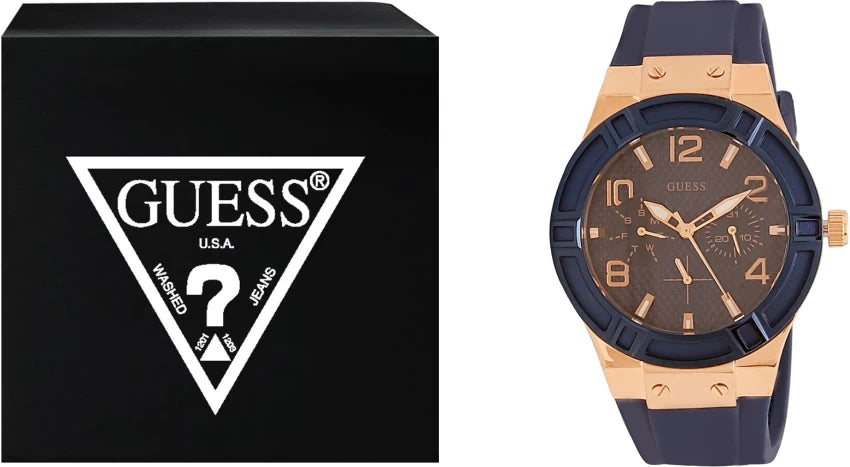  Shop Authentic Guess Jet Setter Analog Quartz Blue Dial Blue Rubber Strap Watch For Women - W0571L1 - Luxxuri