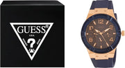 Shop Authentic Guess Jet Setter Analog Quartz Blue Dial Blue Rubber Strap Watch For Women - W0571L1 - Luxxuri