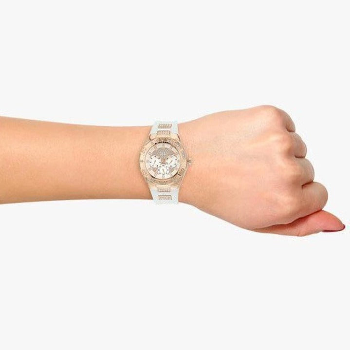  Shop Authentic Guess Luna Diamonds White Dial White Rubber Strap Watch for Women - W0653L4 - Luxxuri