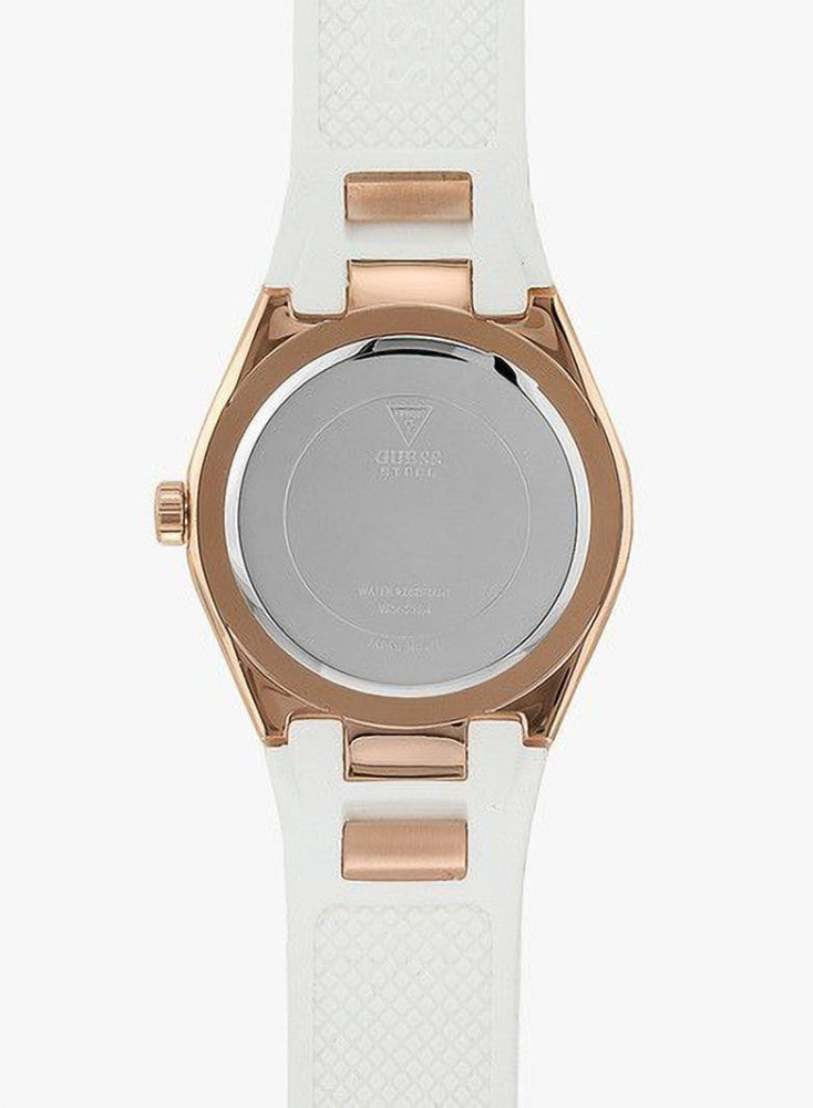  Shop Authentic Guess Luna Diamonds White Dial White Rubber Strap Watch for Women - W0653L4 - Luxxuri
