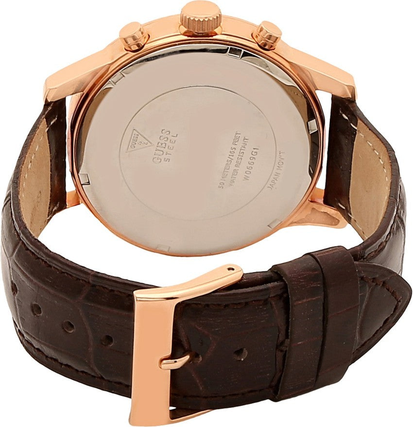  Shop Authentic Guess Gadget Brown Dial Brown Leather Strap Watch for Men - GW0570G2 - Luxxuri
