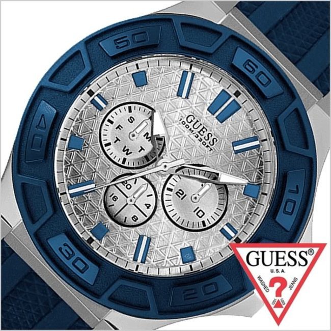  Shop Authentic Guess Force White Dial Blue Rubber Strap Watch For Men - W0674G4 - Luxxuri