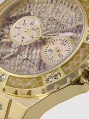  Shop Authentic Guess Limelight Quartz Gold Dial  Gold Leather Strap Watch For Women - W0775L13 - Luxxuri
