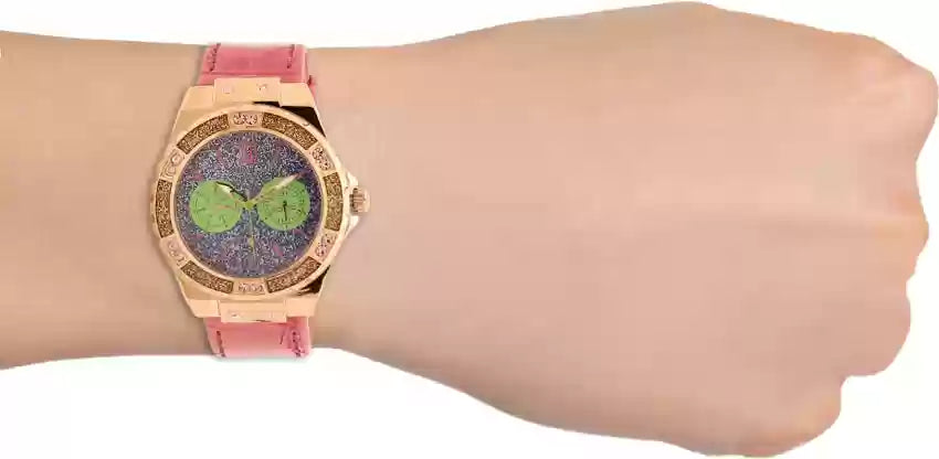  Shop Authentic Guess Limelight Quartz Multicolor Dial Red Leather Strap Watch For Women - W0775L4 - Luxxuri