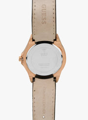  Shop Authentic Guess Limelight Quartz White Dial Black Leather Strap Watch For Women - W0775L9 - Luxxuri