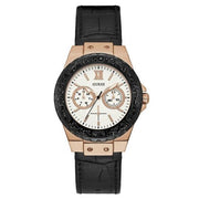  Shop Authentic Guess Limelight Quartz White Dial Black Leather Strap Watch For Women - W0775L9 - Luxxuri