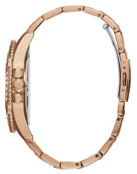  Shop Authentic Guess Frontier Chronograph Crystals Rose Gold Dial Rose Gold Steel Strap Watch for Men - W0799G3 - Luxxuri