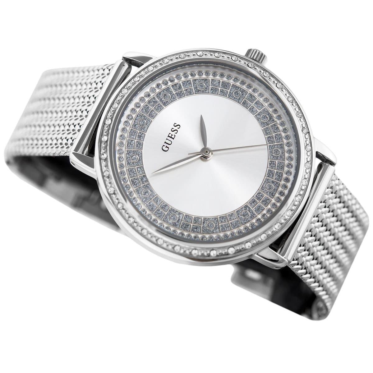  Shop Authentic Guess Quartz Silver Dial Willow Stainless Steel Mesh Bracelet Watch For Women - W0836L2 - Luxxuri