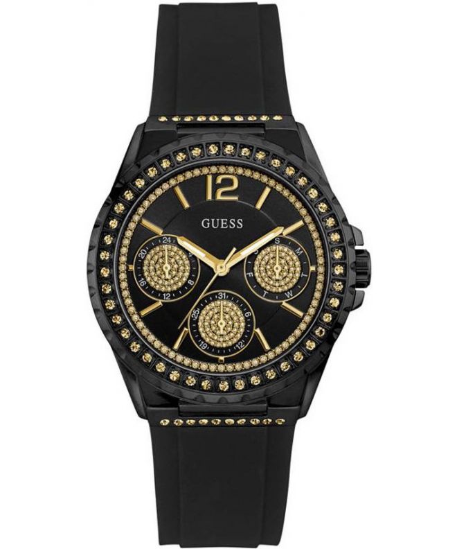  Shop Authentic Guess Starlight Black Dial Black Rubber Strap Watch for Women - W0846L1 - Luxxuri