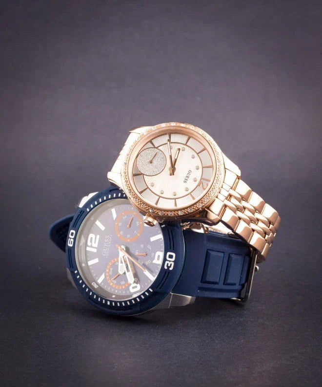  Shop Authentic Guess Trade Blue Dial Blue Silicone Strap Watch for Men - W0967G2 - Luxxuri