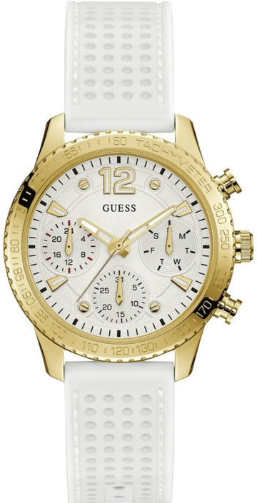  Shop Authentic Guess Marina Multifunction White Dial White Rubber Strap Watch for Women - W1025L5 - Luxxuri