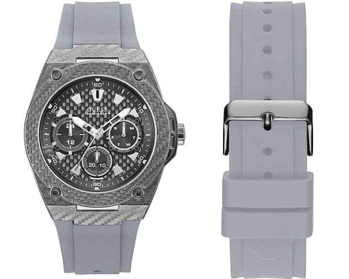  Shop Authentic Guess Legacy Grey Dial Grey Silicone Strap Watch For Men - W1048G1 - Luxxuri