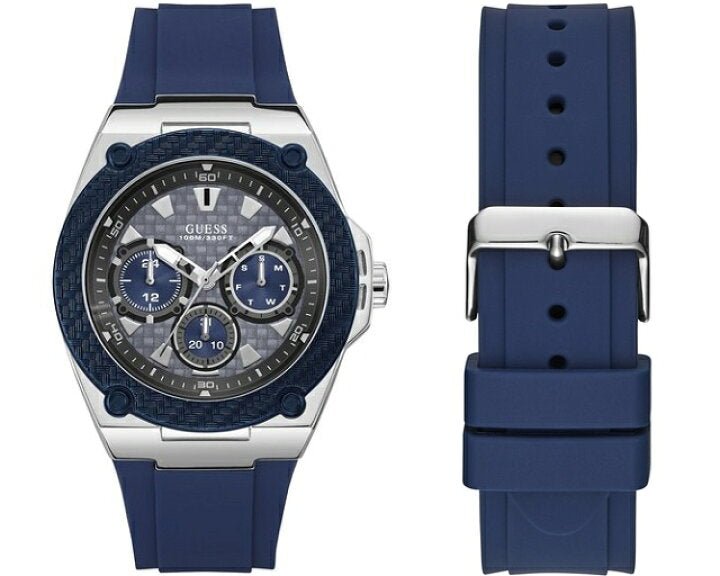  Shop Authentic Guess Legacy Grey Dial Blue Silicone Strap Watch For Men - W1049G1 - Luxxuri