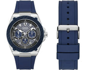  Shop Authentic Guess Legacy Grey Dial Blue Silicone Strap Watch For Men - W1049G1 - Luxxuri