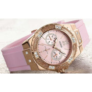  Shop Authentic Guess Rose Gold Dial with Diamonds Pink Rubber Strap Watch For Women - W1053L3 - Luxxuri