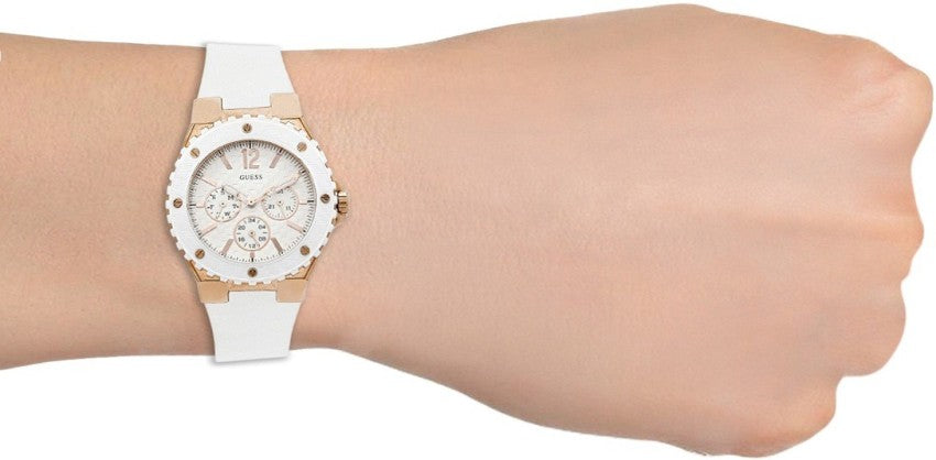  Shop Authentic Guess Overdrive Analog White Dial White Rubber Strap Watch for Women - W10614L2 - Luxxuri