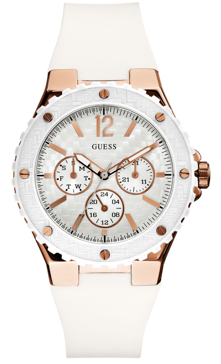  Shop Authentic Guess Overdrive Analog White Dial White Rubber Strap Watch for Women - W10614L2 - Luxxuri