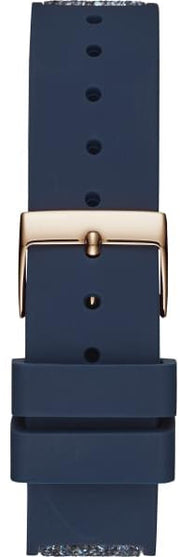  Shop Authentic Guess Swirl Analog Quartz White Dial Blue Rubber Strap Watch for Women - W1096L4 - Luxxuri