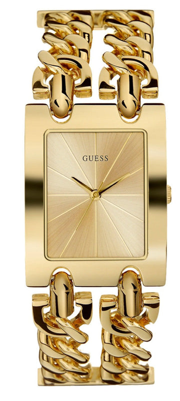  Shop Authentic Guess Mod Heavy Metal Gold Dial Gold Steel Strap Watch For Women - W1117L2 - Luxxuri