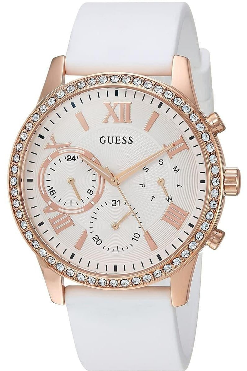  Shop Authentic Guess Solar White Dial White Rubber Strap Watch For Women - W1135L1 - Luxxuri