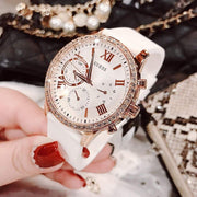  Shop Authentic Guess Solar White Dial White Rubber Strap Watch For Women - W1135L1 - Luxxuri