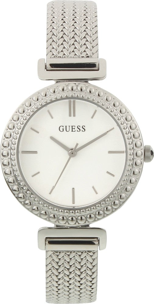  Shop Authentic Guess Quartz Silver Dial Silver Mesh Bracelet Watch For Women - W1152L1 - Luxxuri