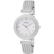  Shop Authentic Guess Quartz Silver Dial Silver Mesh Bracelet Watch For Women - W1152L1 - Luxxuri