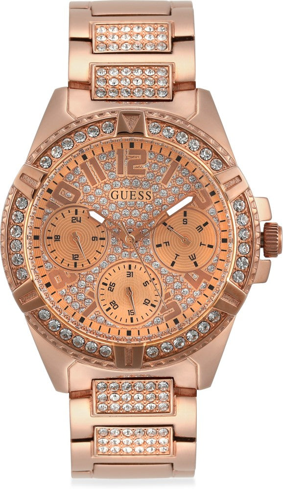  Shop Authentic Guess Frontier Diamonds Rose Gold Dial Rose Gold Steel Strap Watch For Women - W1156L3 - Luxxuri