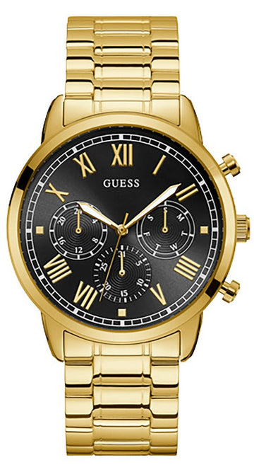  Shop Authentic Guess Hendrix Multifunction Black Dial Gold Steel Strap Watch for Men - W1309G2 - Luxxuri