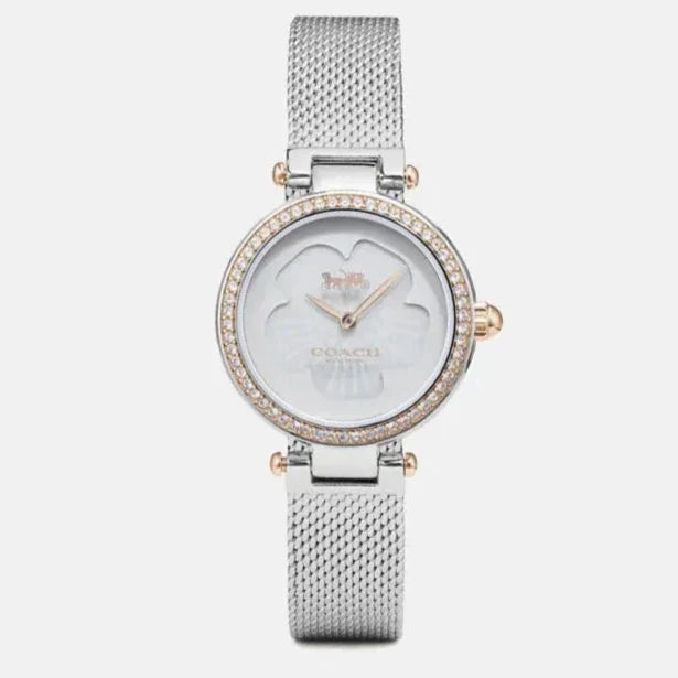 Coach Park Mother of Pearl Dial Silver Mesh Bracelet Watch for Women - 14503510
