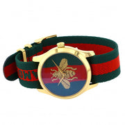  Shop Authentic Gucci G Timeless Quartz Green & Red Dial Green & Red NATO Strap Watch For Men - YA126487A - Luxxuri